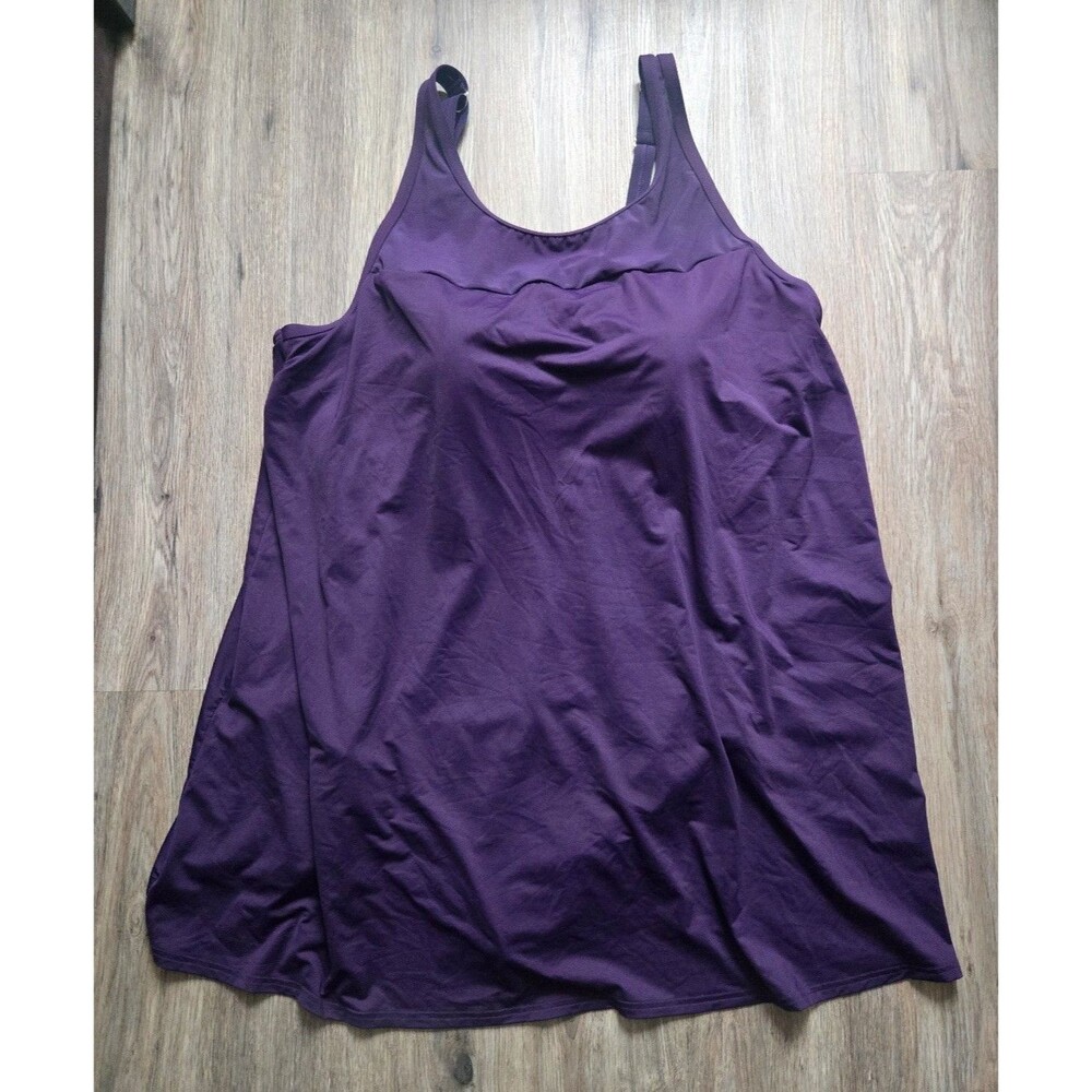 Lands End Swim Dress Swimsuit Purple 26W Beach Summer Pool